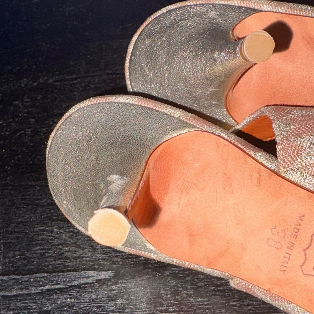 Missoni Peach Patterned Knit Fabric Pointed Toe Slingback Sandals - Picture 9 of 13